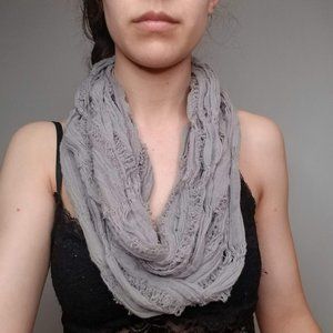 BDG Distressed Gray Cotton Circle Scarf